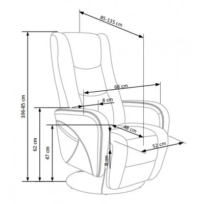 Fotel rozkładany z funkcją masażu PULSAR 2 tkanina beżowa