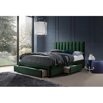 Łóżko z szufladami GRACE 160x200 c.zieleń velvet
