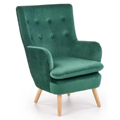 Fotel wypoczynkowy RAVEL zielony + naturalny