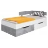 Łóżko młodzieżowe 90x200 z pojemnikiem SIGMA SI15 Biały Lux + Beton