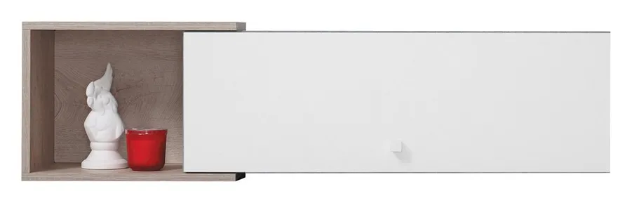 Półka wisząca SIGMA SI13 Beton + Biały Lux + Dąb