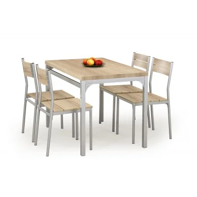 Zestaw stół + 4 krzesła MALCOLM dąb sonoma