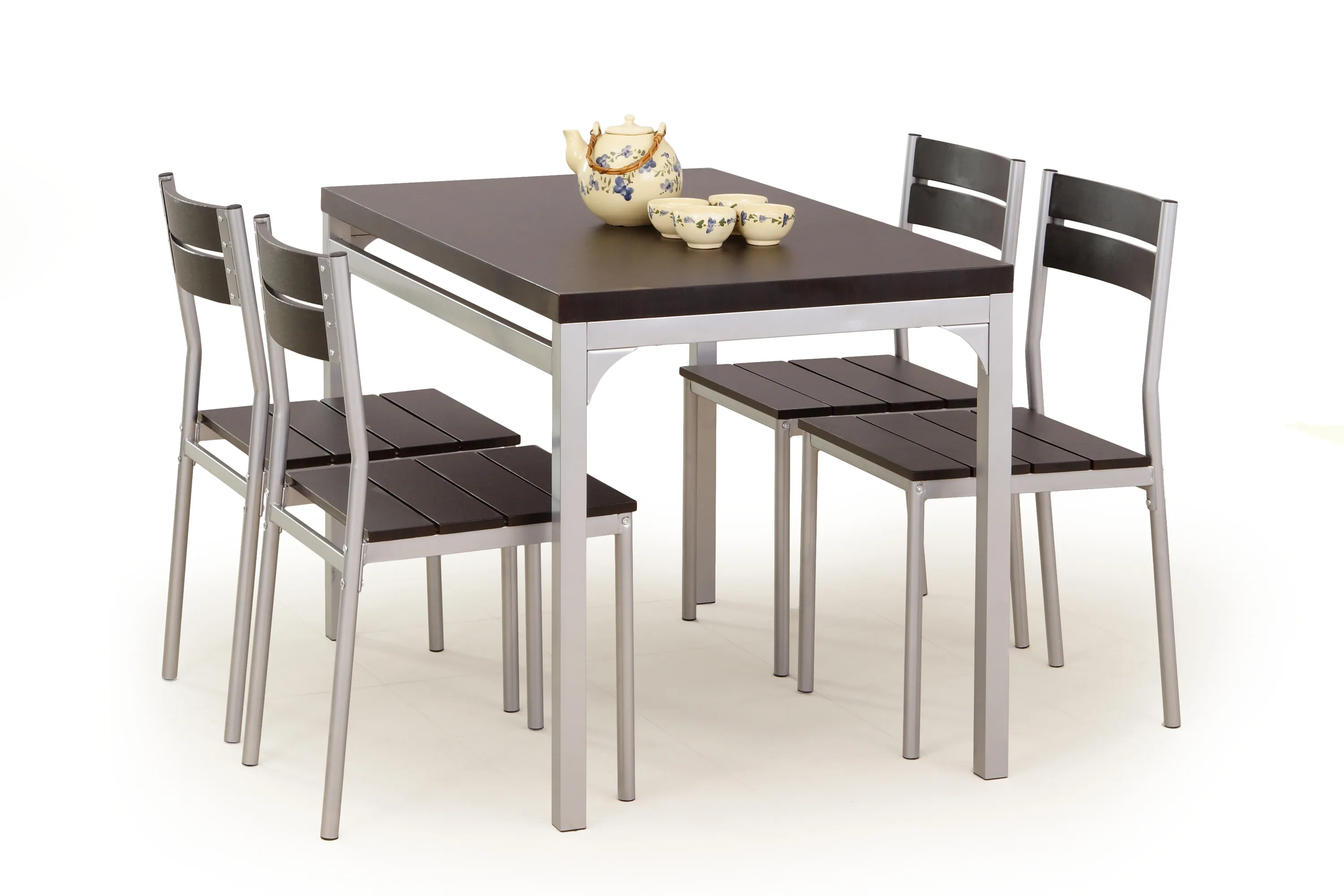 Zestaw stół + 4 krzesła MALCOLM wenge