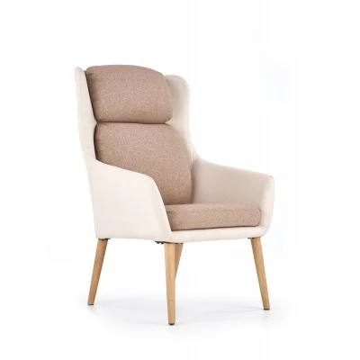 Fotel wypoczynkowy PURIO beżowo-brązowy