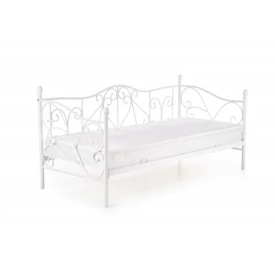 Łóżko 90x200 metalowe SUMATRA białe