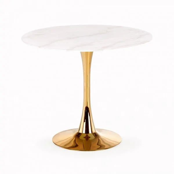 Stół CASEMIRO biały marmur + złoty