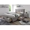 Łóżko 160x200 tapicerowane z szufladami EVORA beż