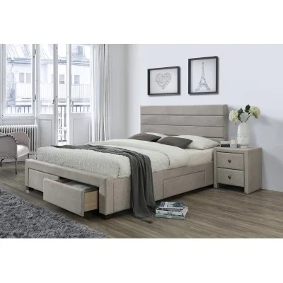 Łóżko 160x200 tapicerowane z szufladami KAYLEON