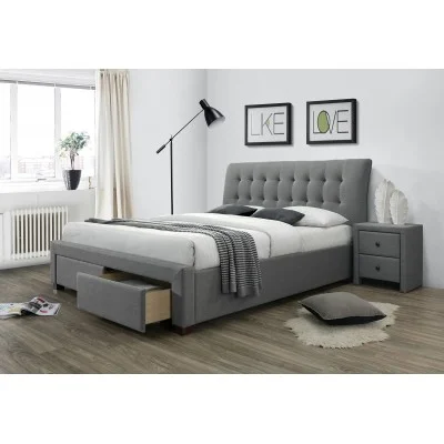Łóżko tapicerowane z szufladami PERCY 160x200